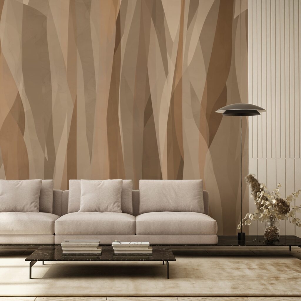 Strisce strette color terra — ambiente 2