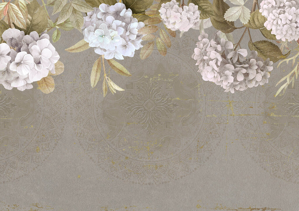 Fiori bianchi in alto — design completo