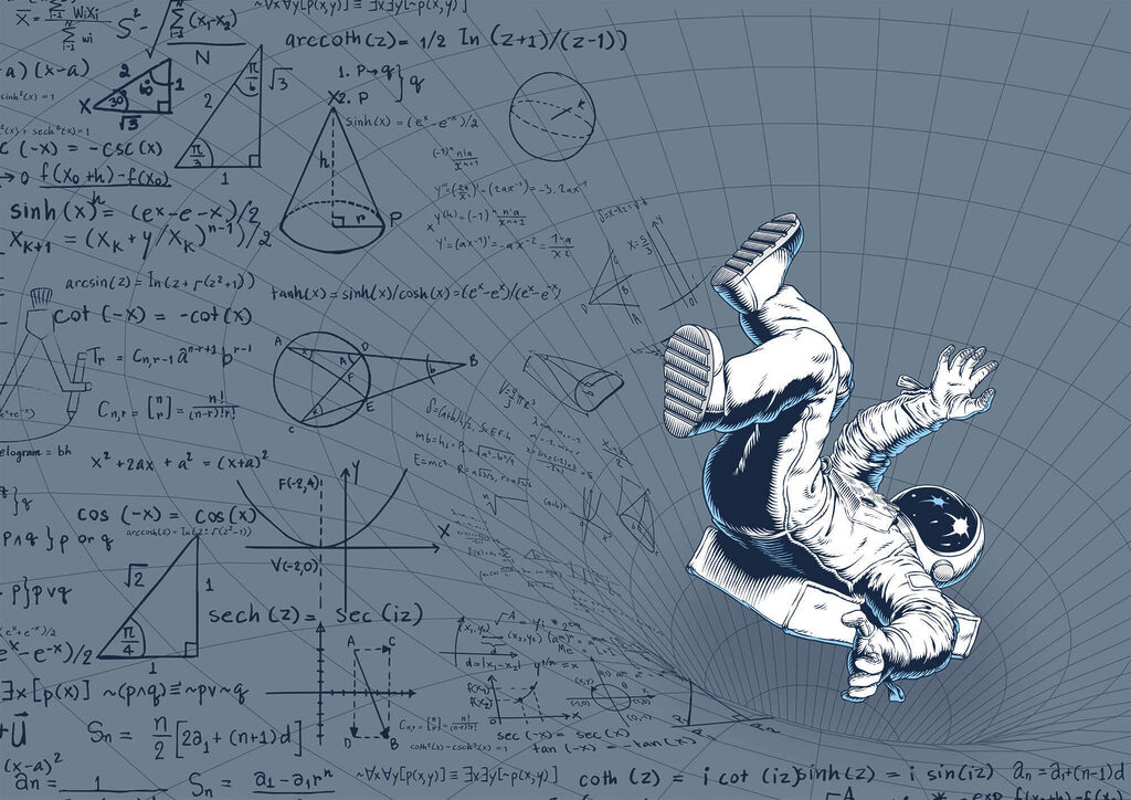 Astronauta tra le formule — design completo