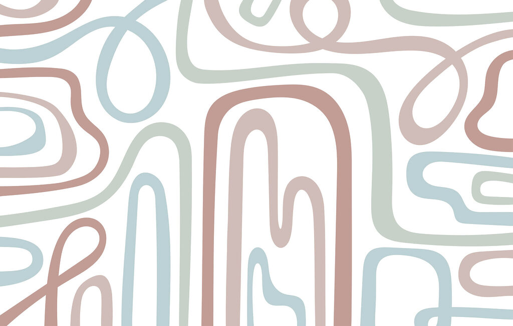 Linee sinuose su bianco — design completo