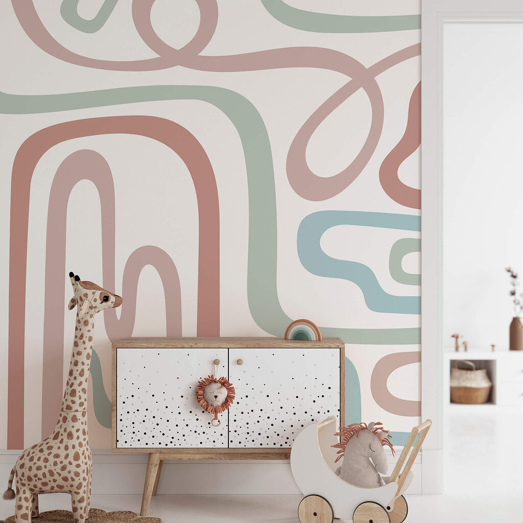 Linee sinuose su bianco — ambiente 1