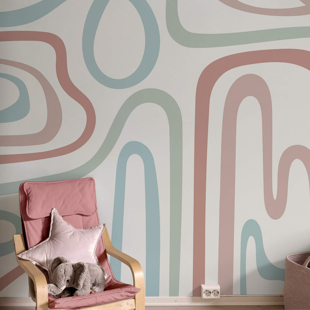Linee sinuose su bianco — ambiente 2