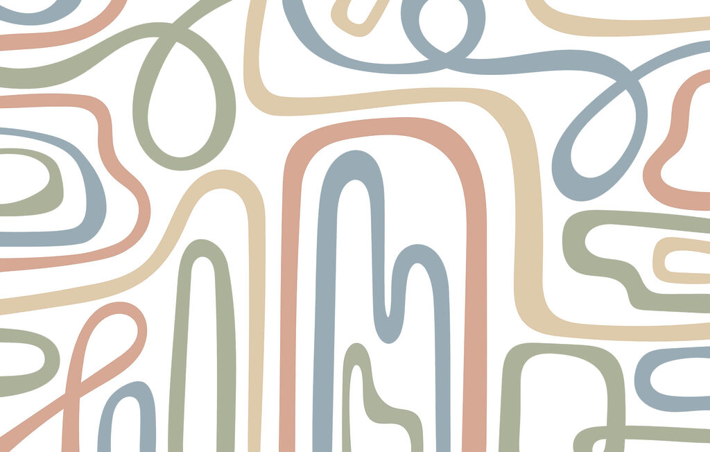 Linee sinuose su bianco — design completo