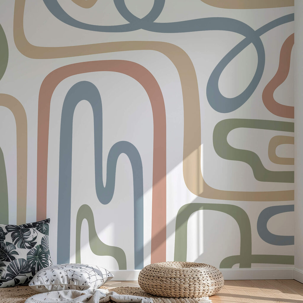 Linee sinuose su bianco — ambiente 2