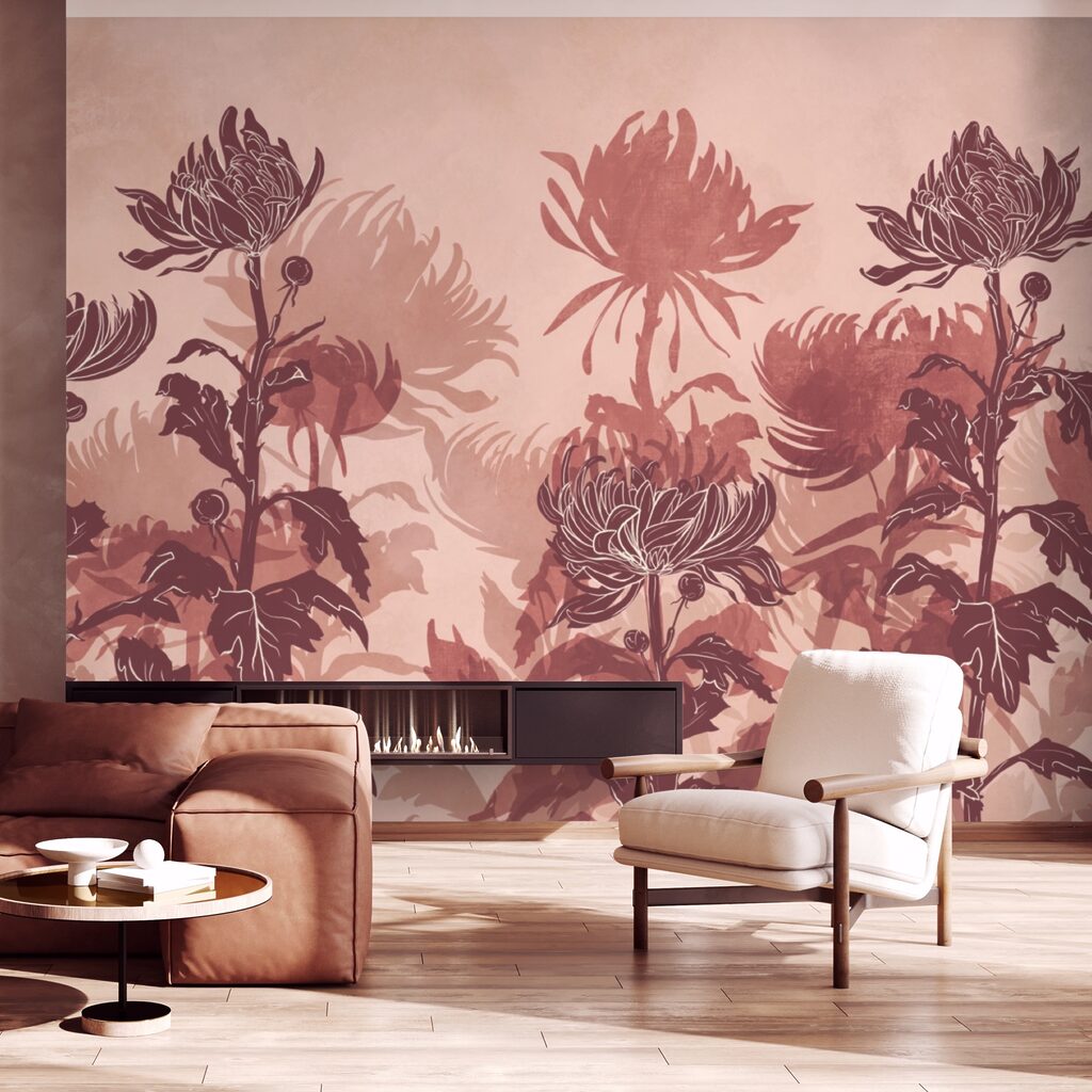 Fiori in bordeaux in un ambiente
