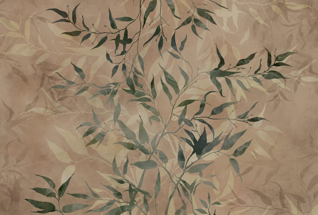 Rametti verdi su beige — design completo