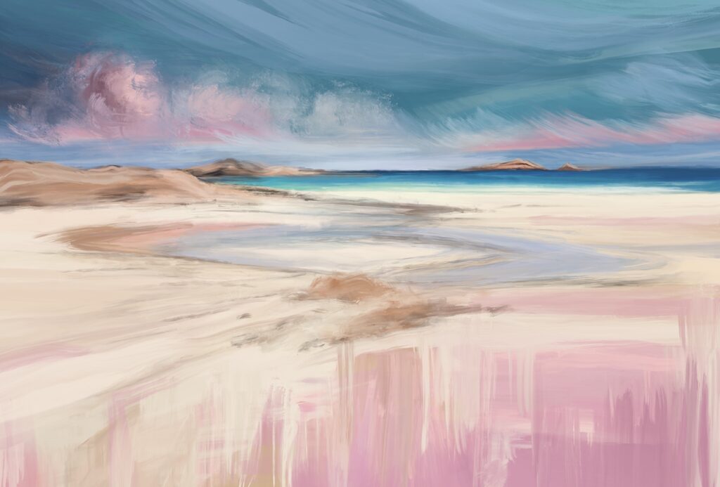 Luce rosa sul mare — design completo
