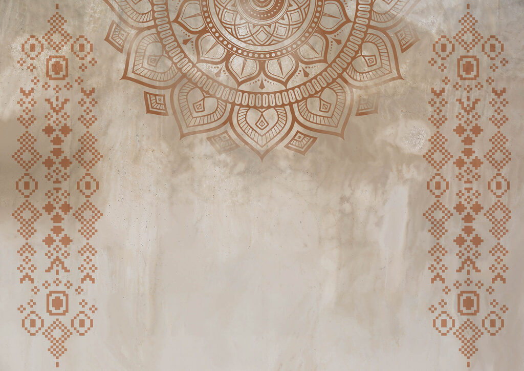 Mandala in linee calde — design completo
