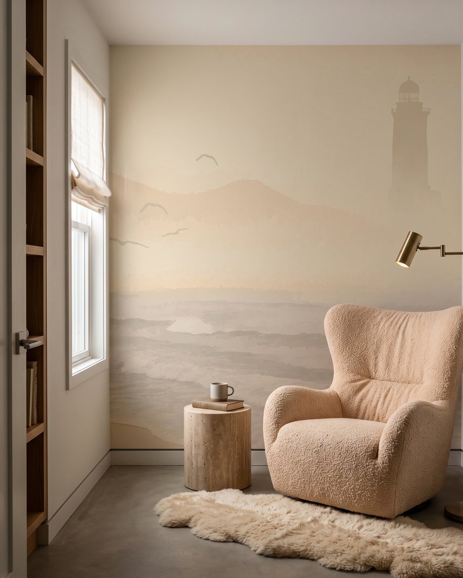 Faro in nebbia dorata — ambiente 4