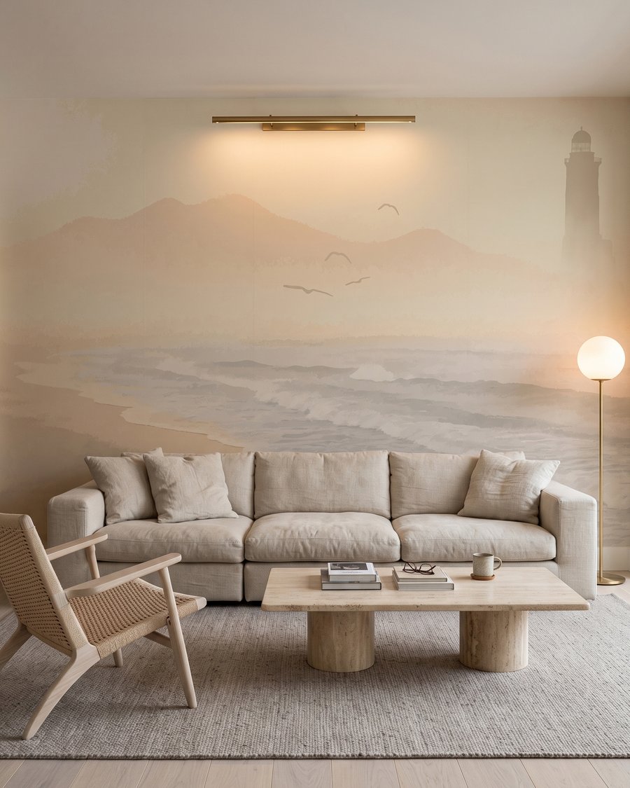 Faro in nebbia dorata — ambiente 5