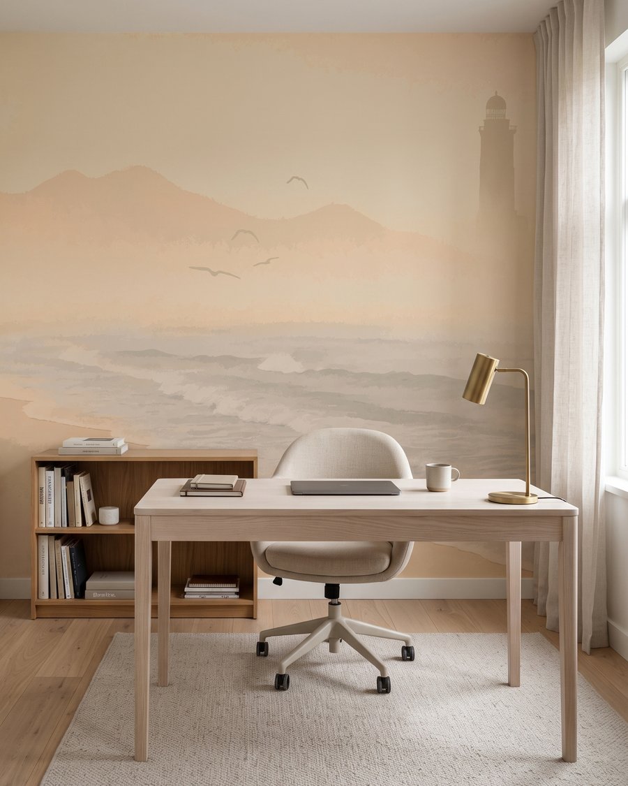 Faro in nebbia dorata — ambiente 8