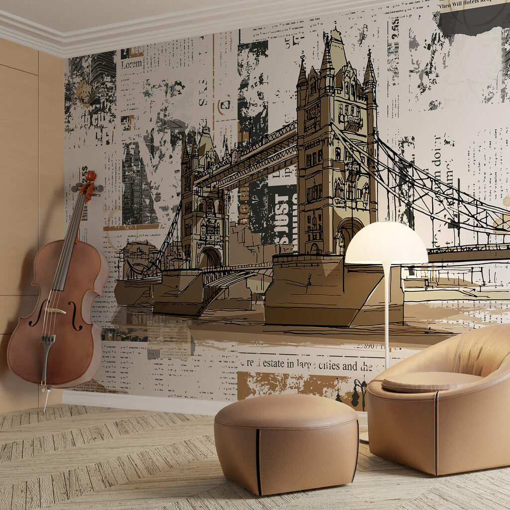 Tower Bridge su collage in un ambiente