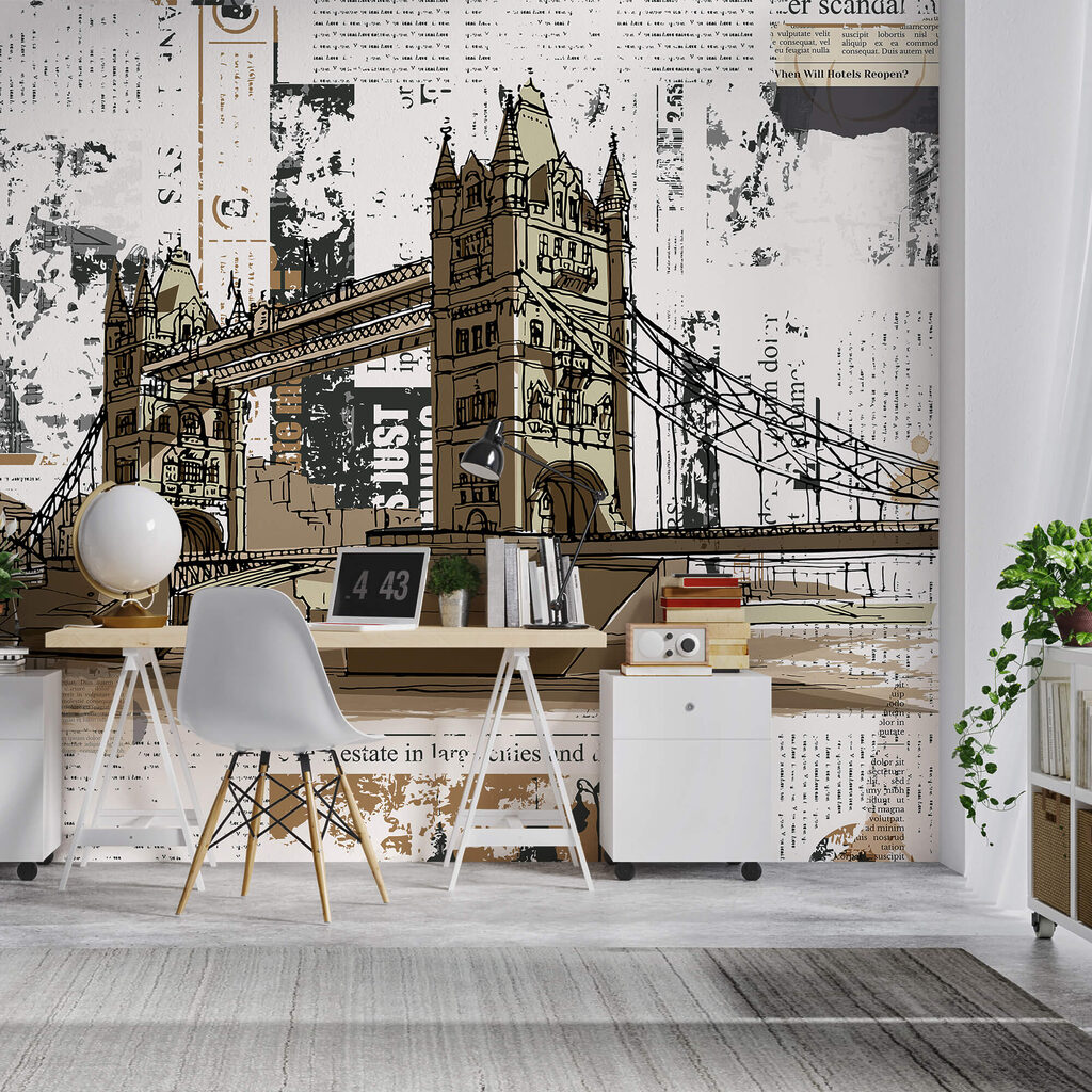 Tower Bridge su collage in un ambiente