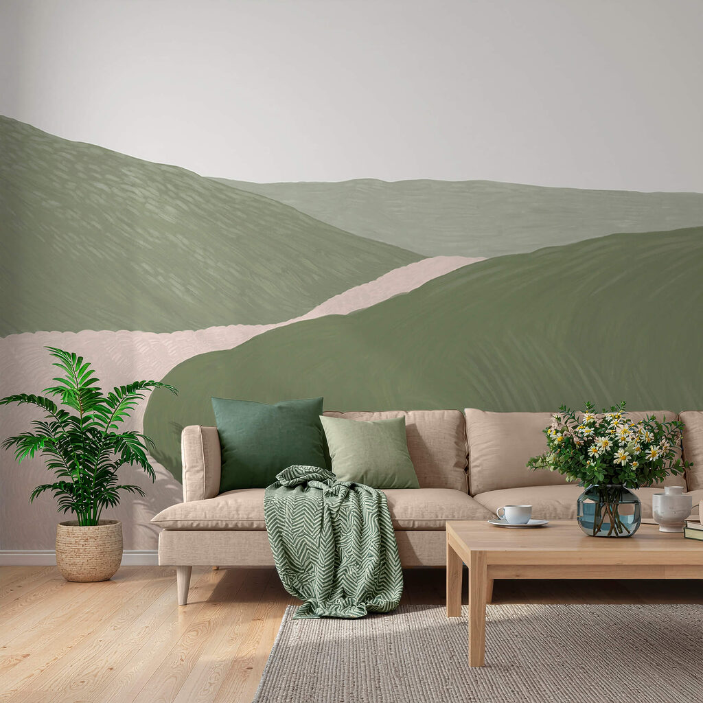 Sentiero tra colline disegnate — ambiente 1