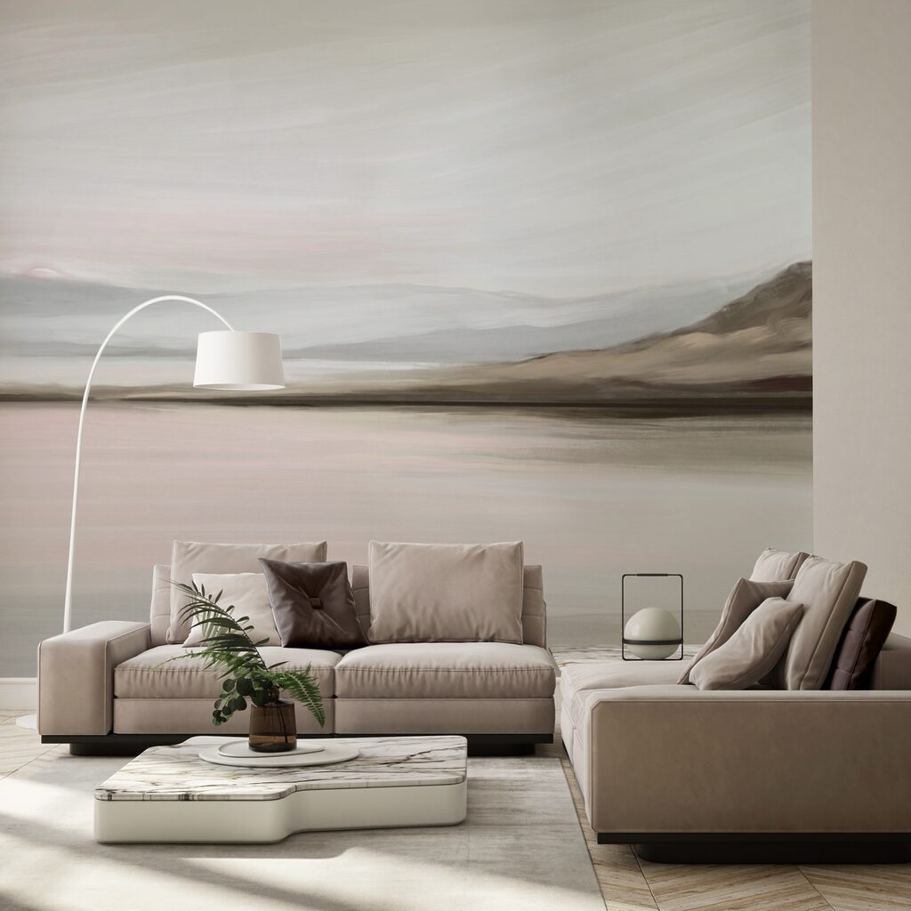 Lago in pennellate pastello — ambiente 1