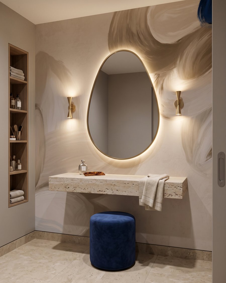 Petali chiari su indaco — ambiente 3