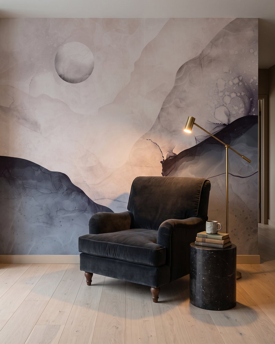 Luna sopra monti fluidi — ambiente 2