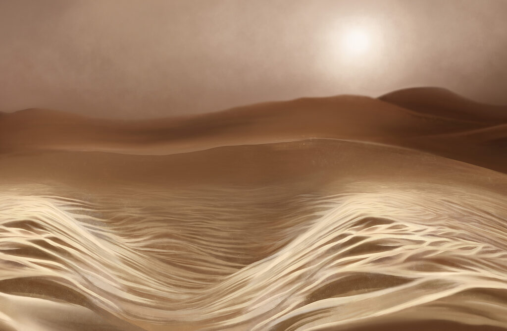Sole sulle dune ondulate — design completo