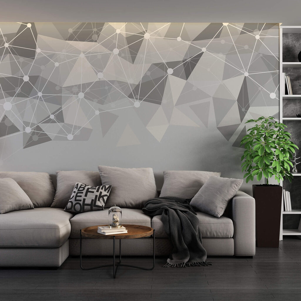 Triangoli in rete luminosa — ambiente 1