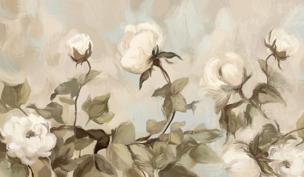 Rose lungo bordi chiari — design completo