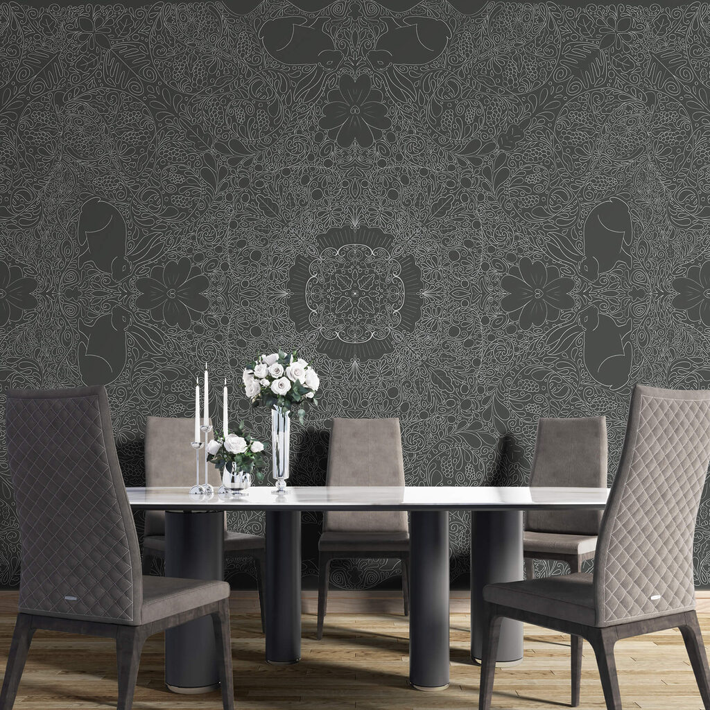 Ornamento sottile simmetrico in un ambiente