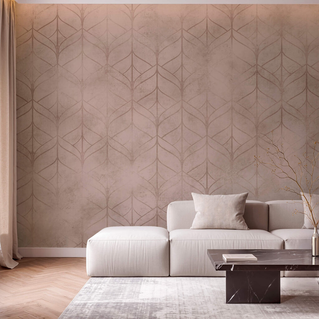 Geometrie sottili su beige in un ambiente