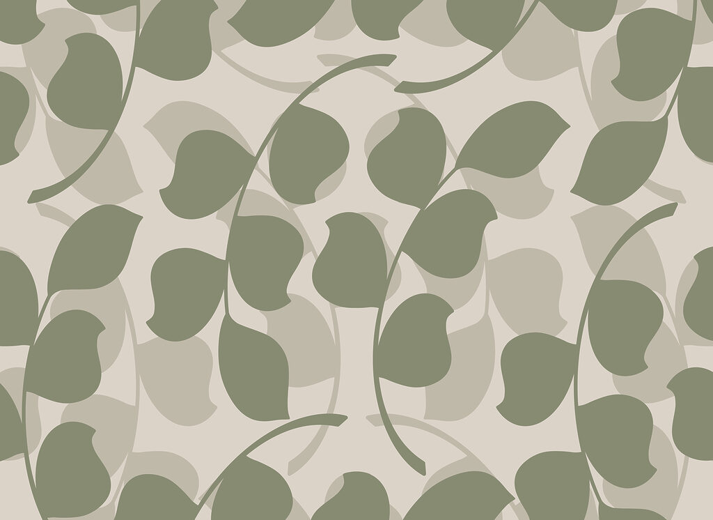 Steli curvi e foglie — design completo