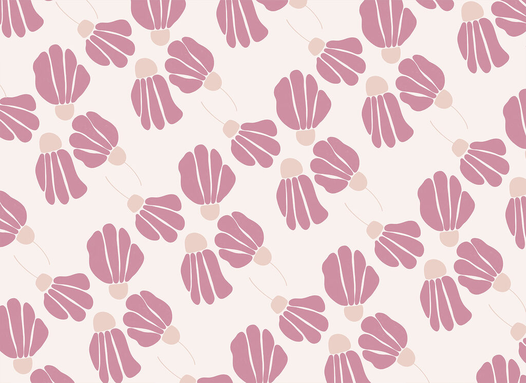 Fiori rosa in diagonale — design completo