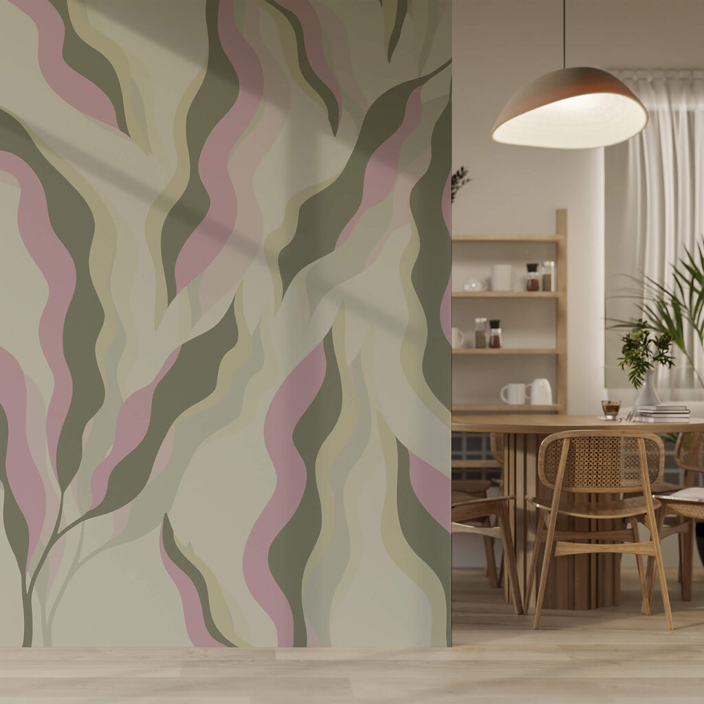 Foglie ondulate in pastello — ambiente 1