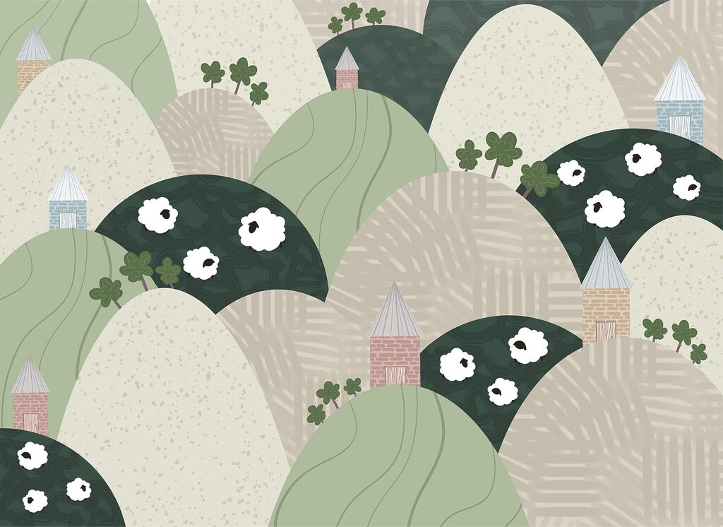 Casette tra colline tonde — design completo