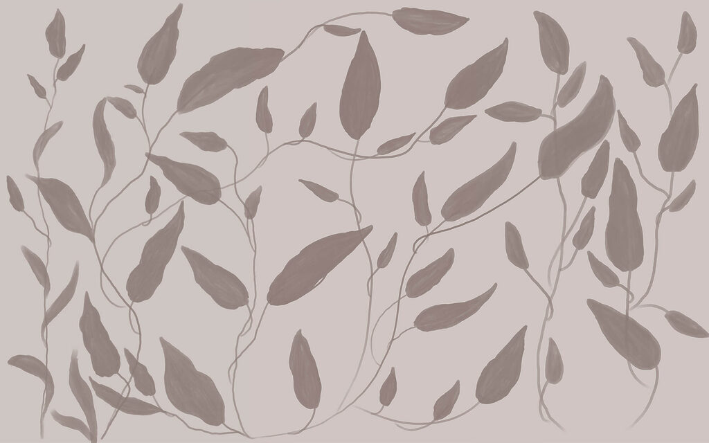 Foglie su tralci sinuosi — design completo