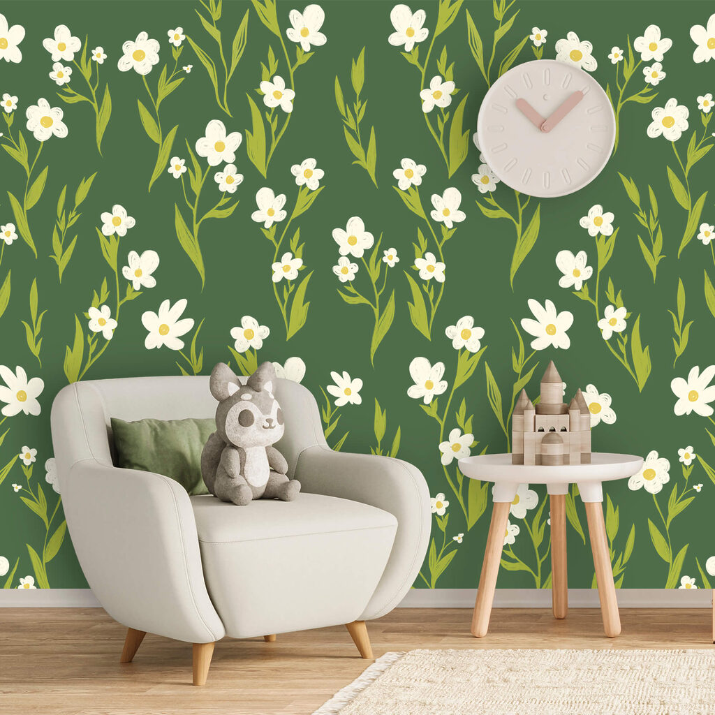 Fiori bianchi su verde — ambiente 2
