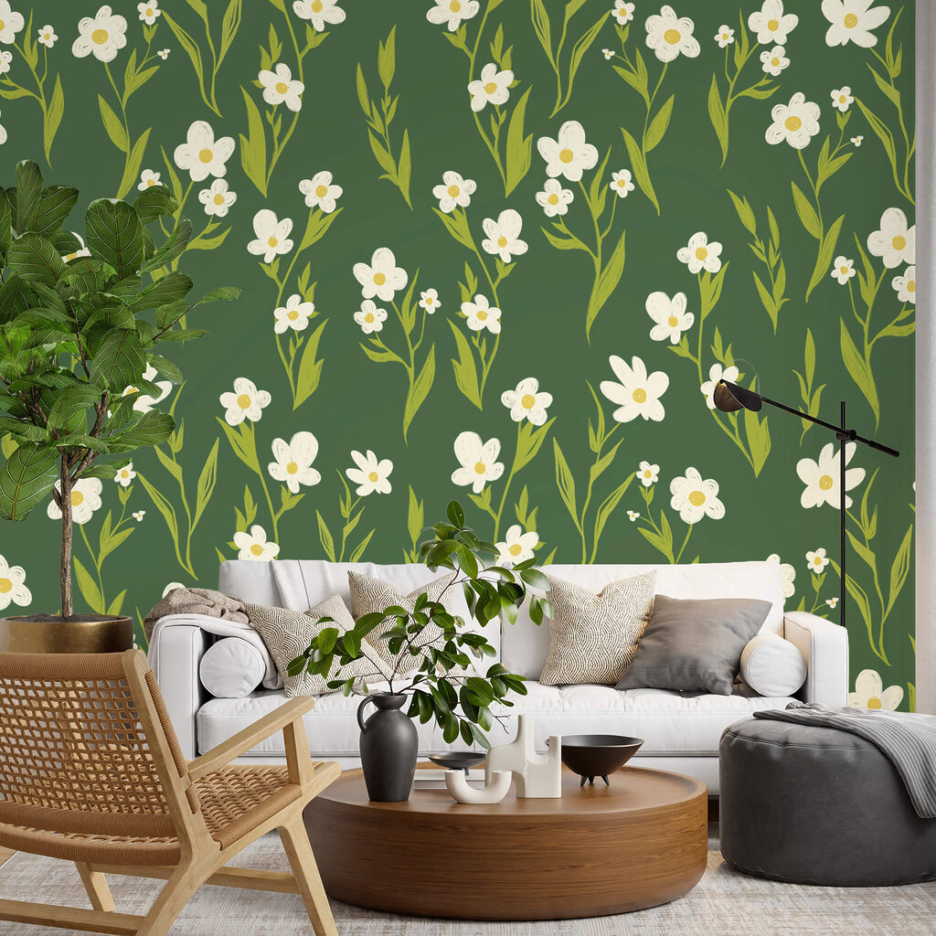 Fiori bianchi su verde — ambiente 1
