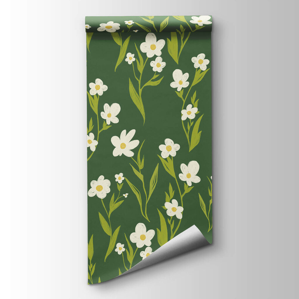 Fiori bianchi su verde — vista del prodotto