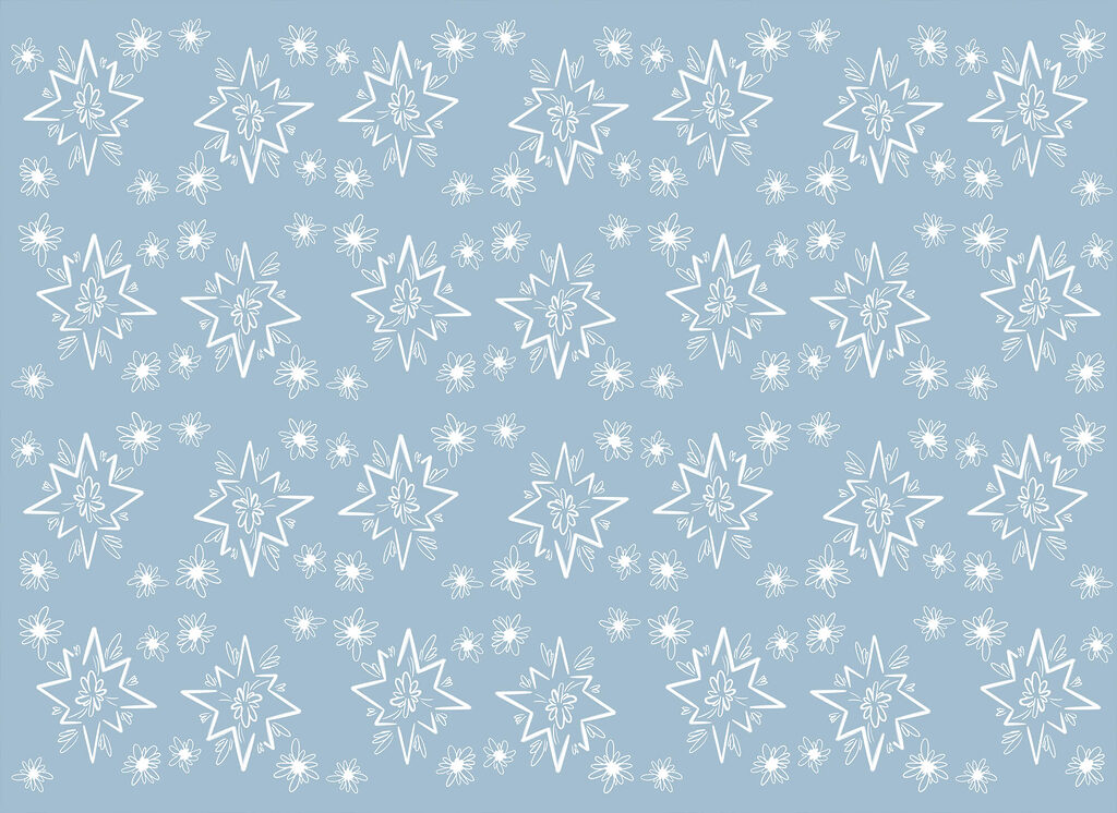 Stelle bianche su azzurro — design completo