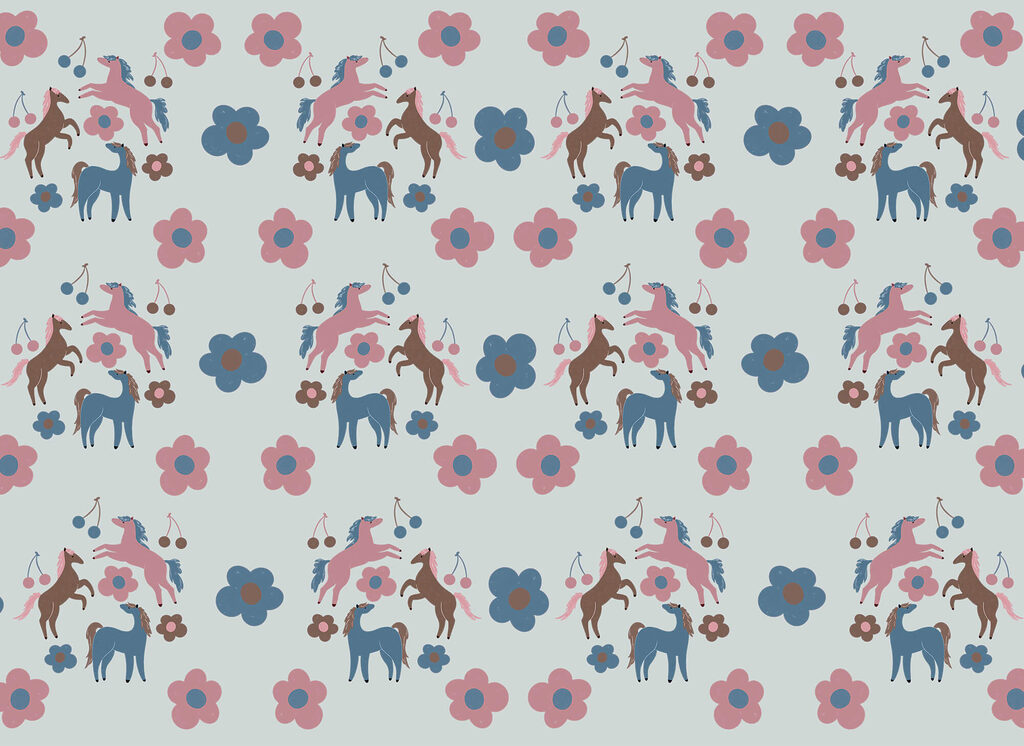 Cavalli tra i fiori — design completo