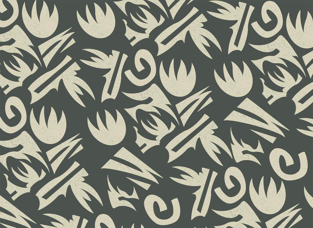 Calici stilizzati grigio-verde — design completo