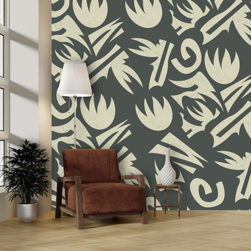 Calici stilizzati grigio-verde — ambiente 2