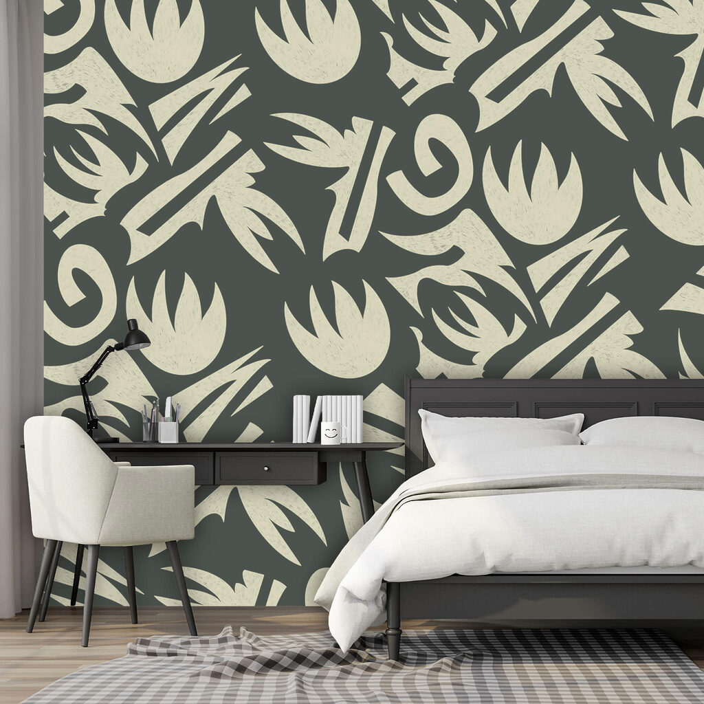 Calici stilizzati grigio-verde — ambiente 1