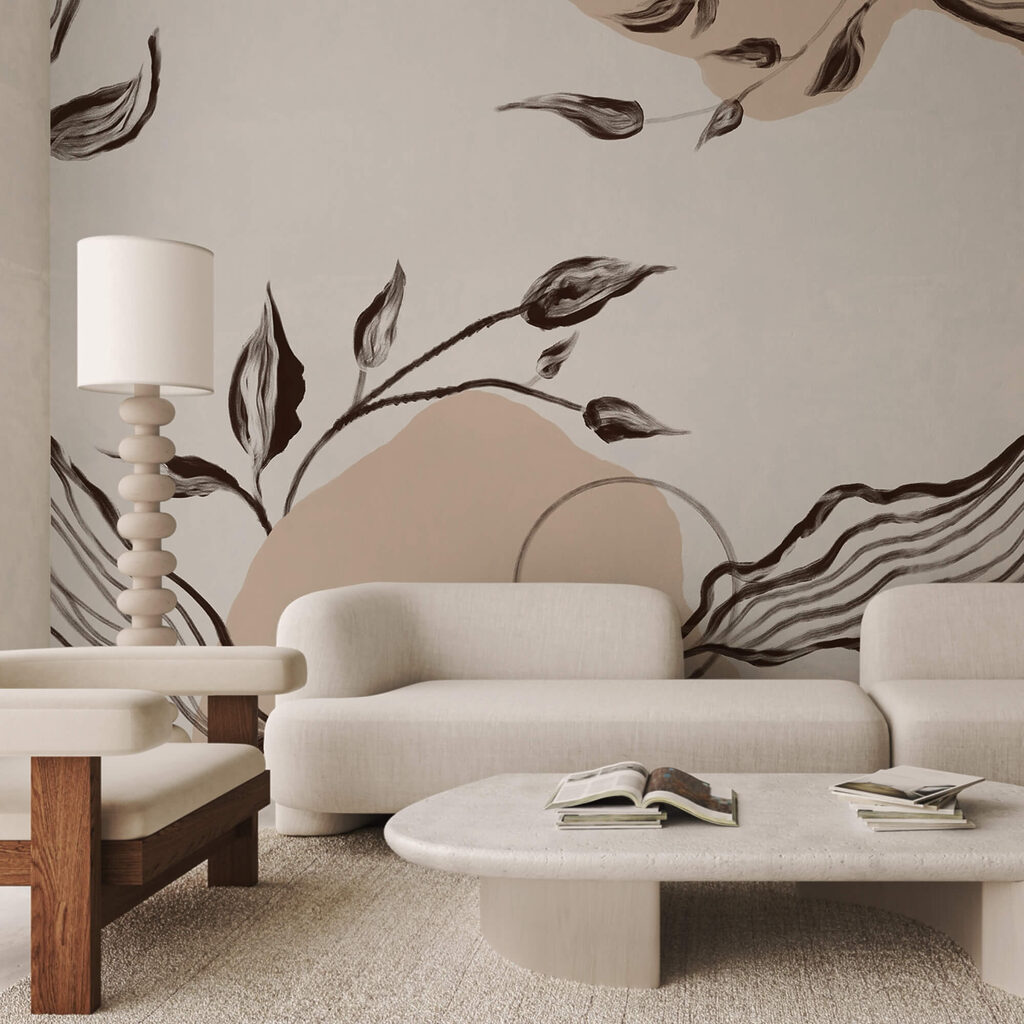Foglie sopra linee ondulate — ambiente 2