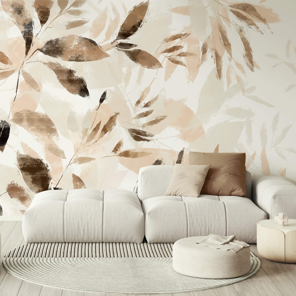 Foglie in acquerello bruno — ambiente 2