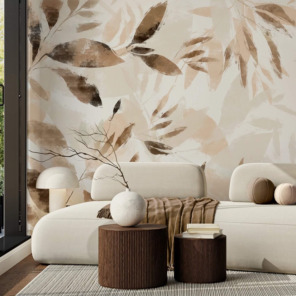 Foglie in acquerello bruno — ambiente 3