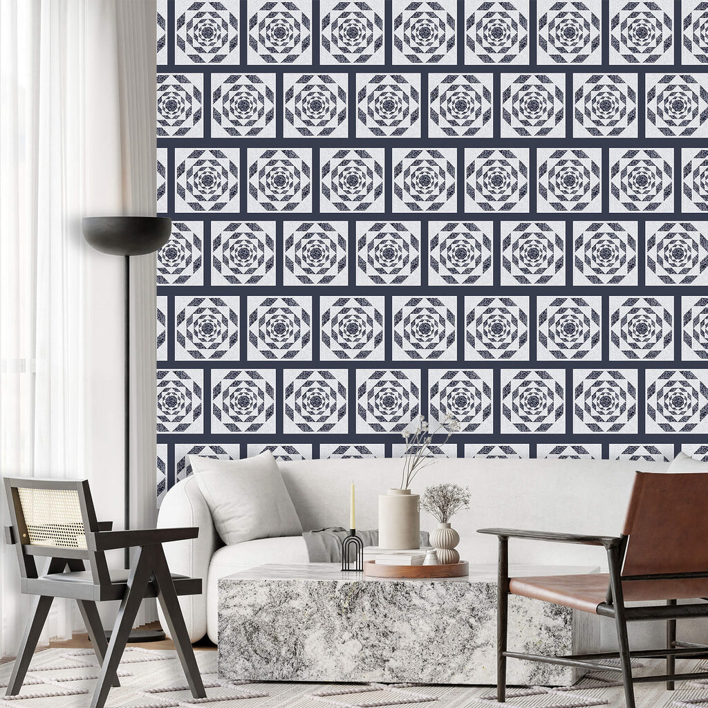Ornamenti scuri a riquadri — ambiente 1