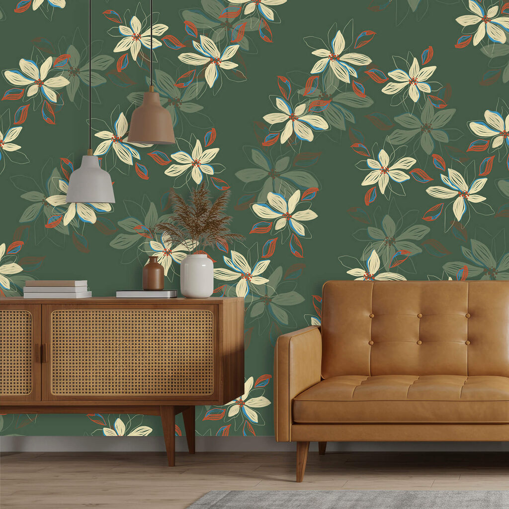 Fiorellini bianchi su verde — ambiente 2