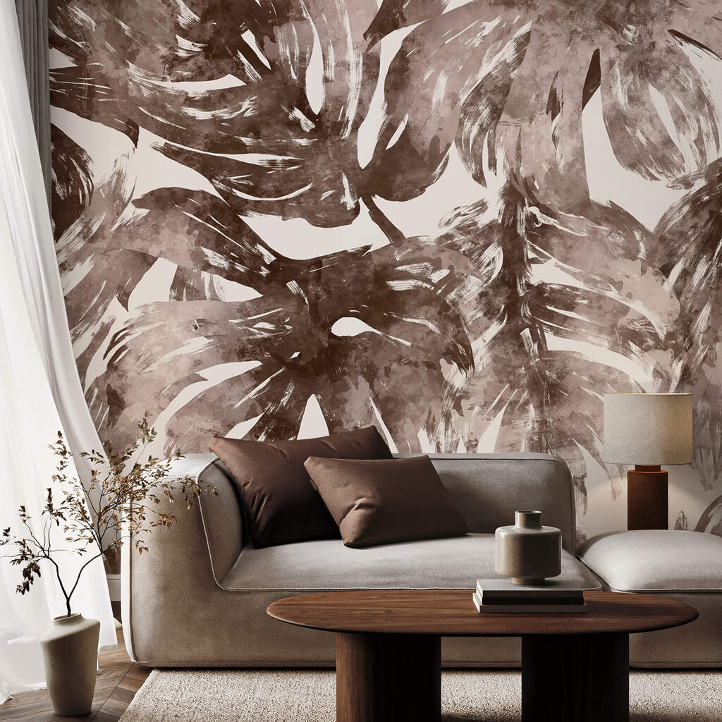 Monstera marrone a pennellate — ambiente 1