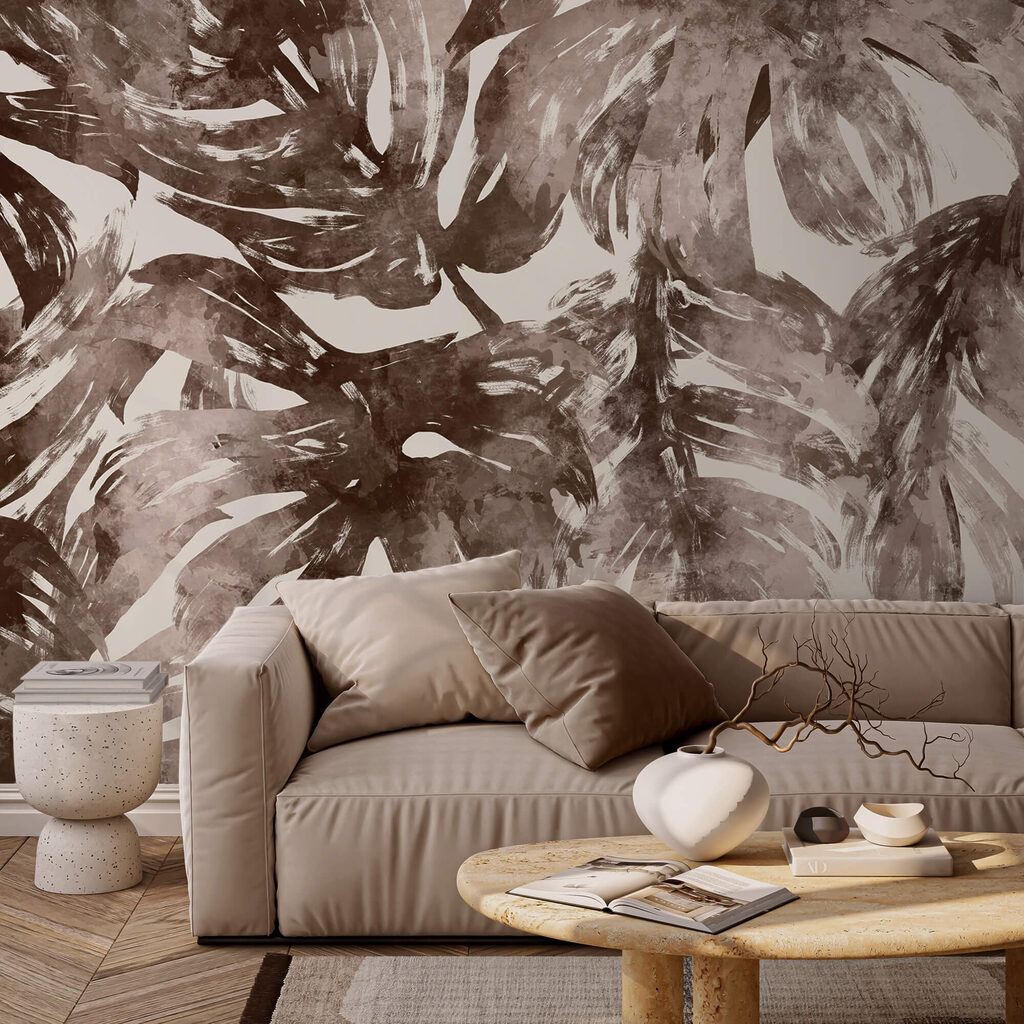 Monstera marrone a pennellate — ambiente 2