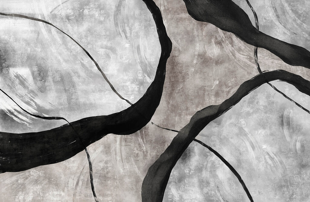 Rami neri su grigio — design completo
