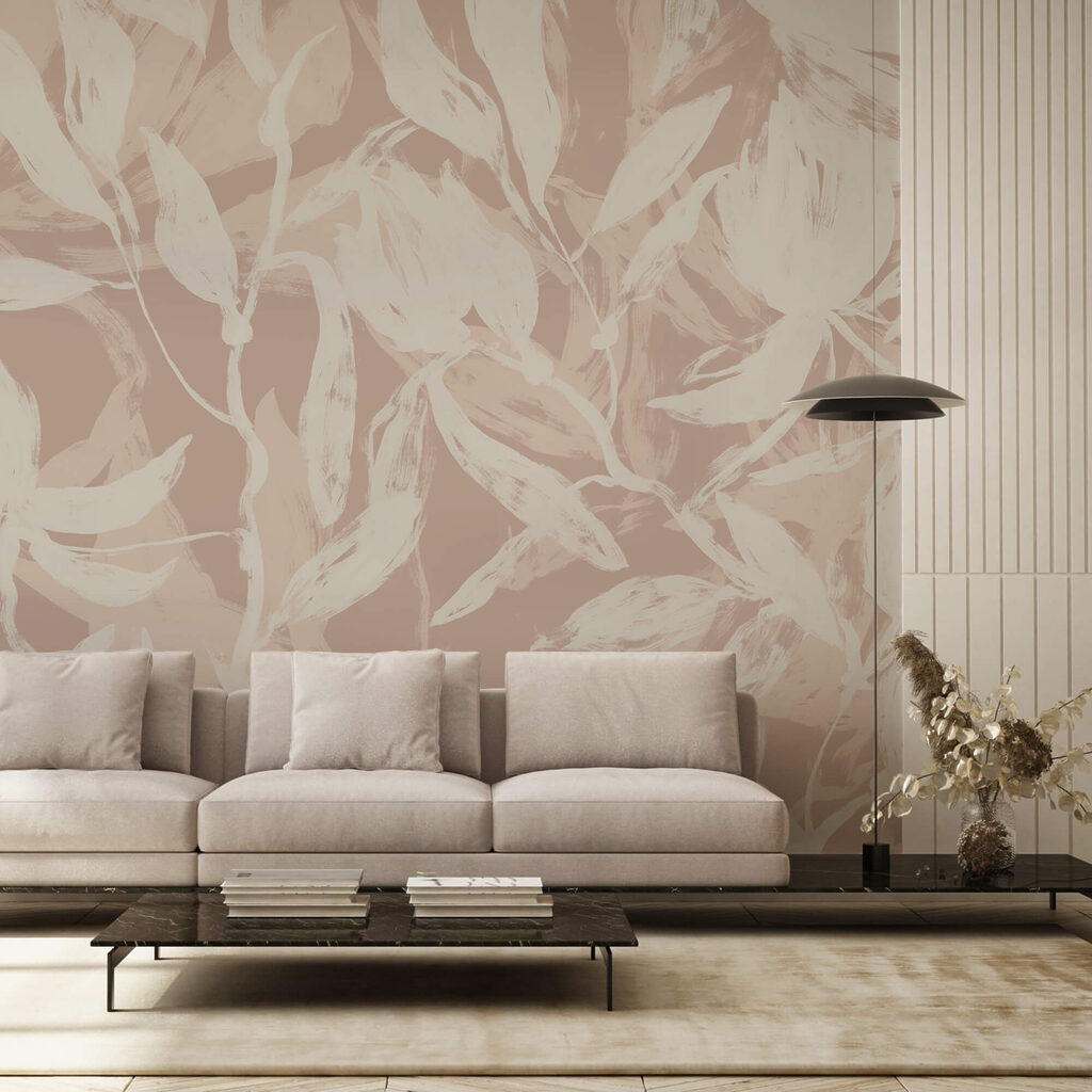 Foglie chiare su bruno — ambiente 1