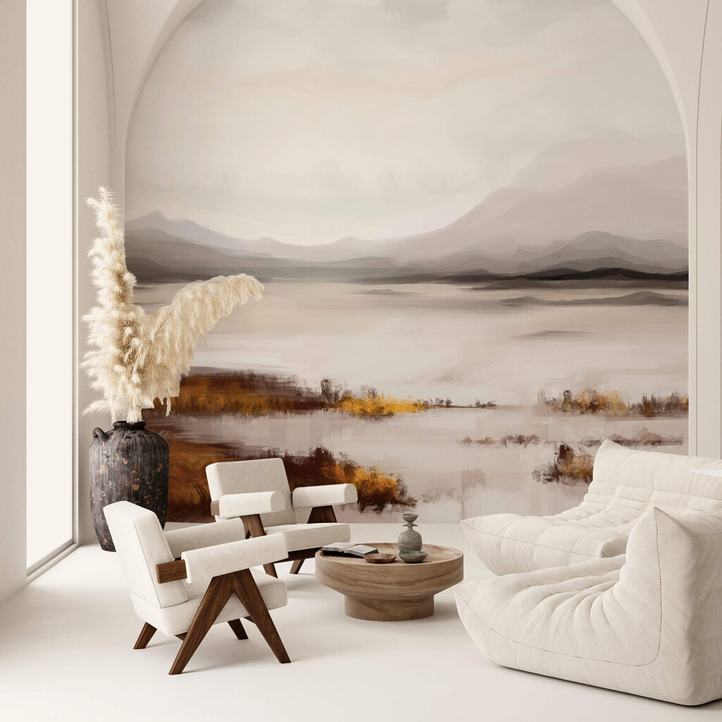 Lago con riva ocra — ambiente 2