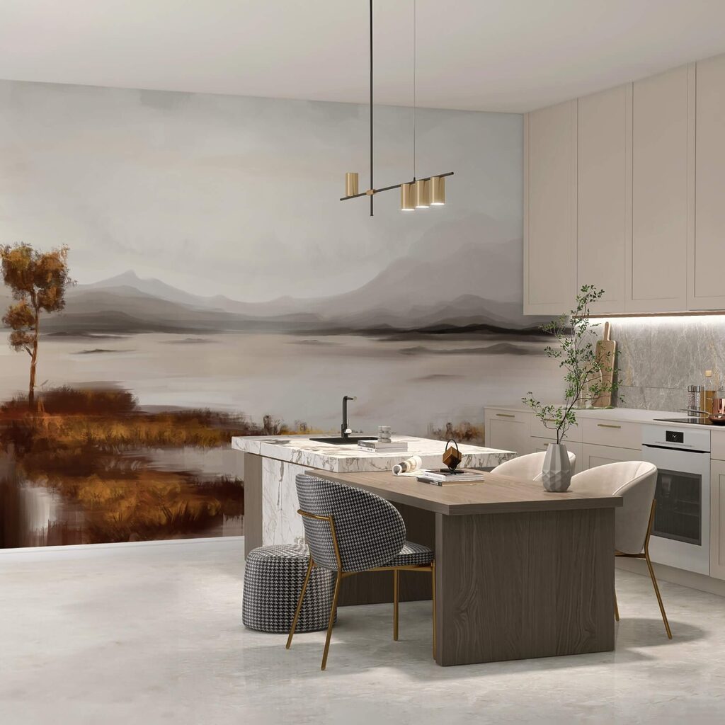Lago con riva ocra — ambiente 3